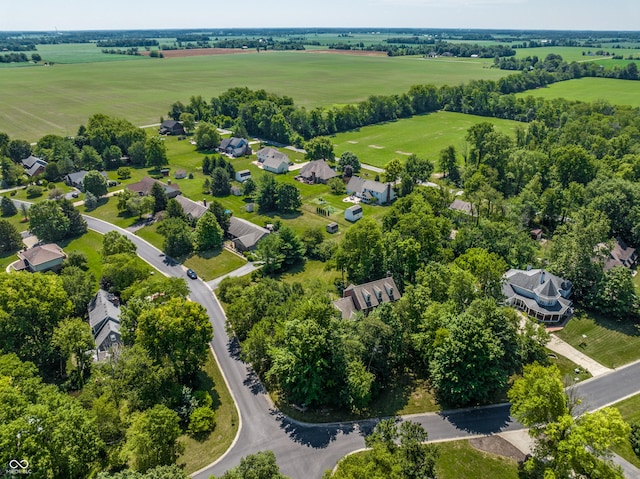 bird's eye view with a rural view