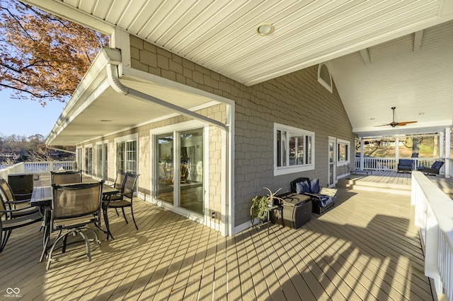 deck featuring outdoor dining space