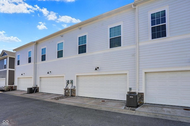 rear view of property featuring central air condition unit