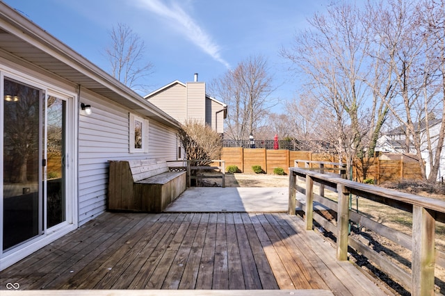 deck featuring fence