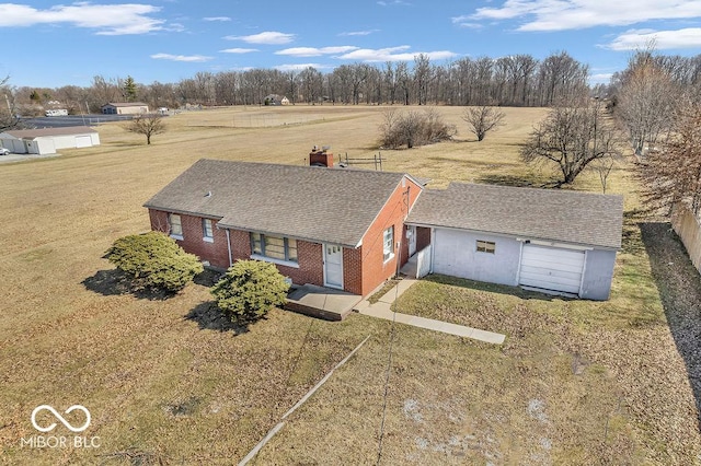 drone / aerial view with a rural view