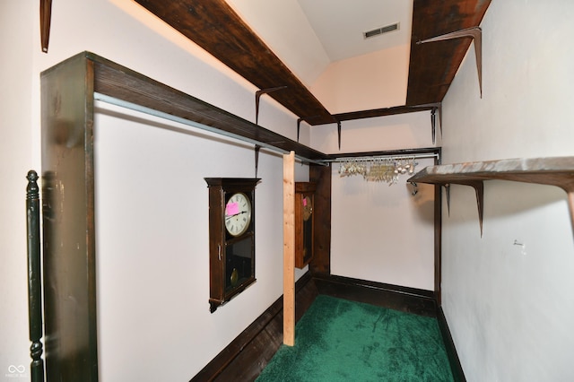 walk in closet featuring carpet and visible vents