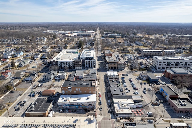 birds eye view of property featuring a city view