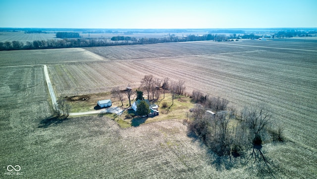 drone / aerial view with a rural view