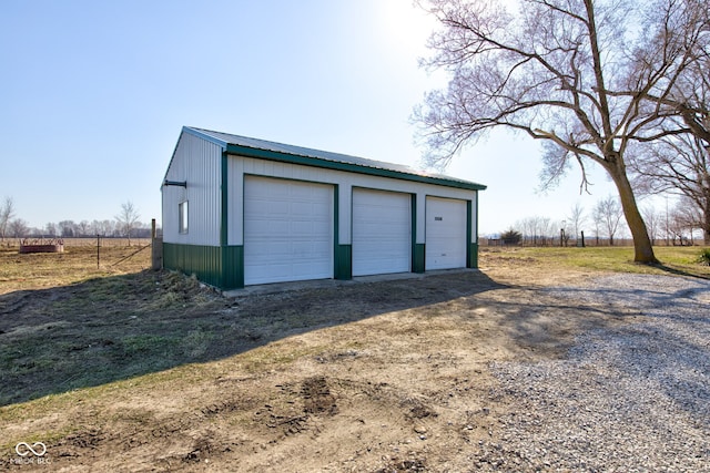 view of detached garage