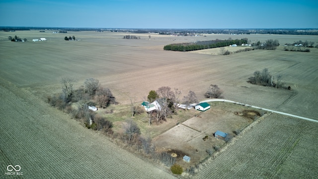 aerial view with a rural view