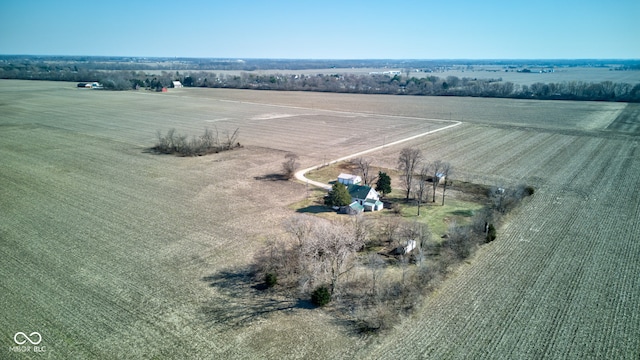 bird's eye view with a rural view