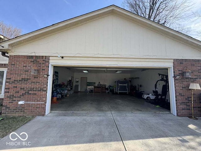 garage with driveway