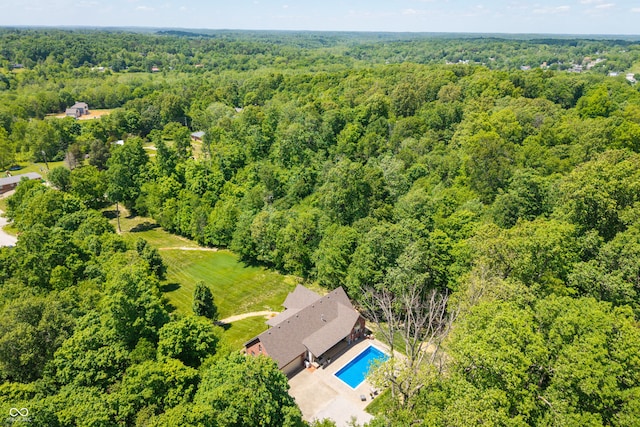 128 Walts Rd, Georgetown, IN 47122 - drone / aerial view of a heavily wooded area and a pool area