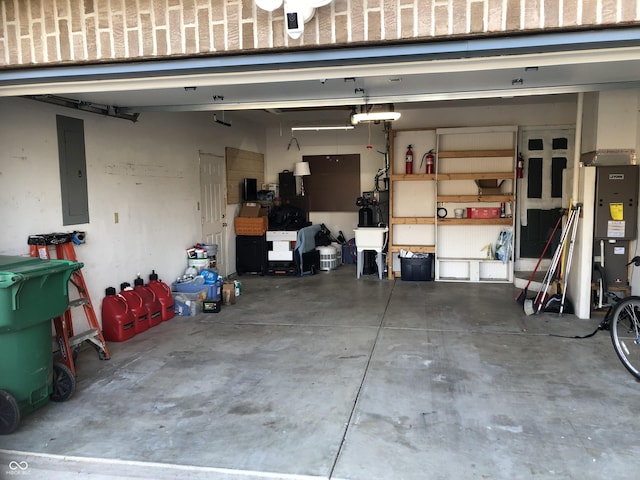 garage with electric panel