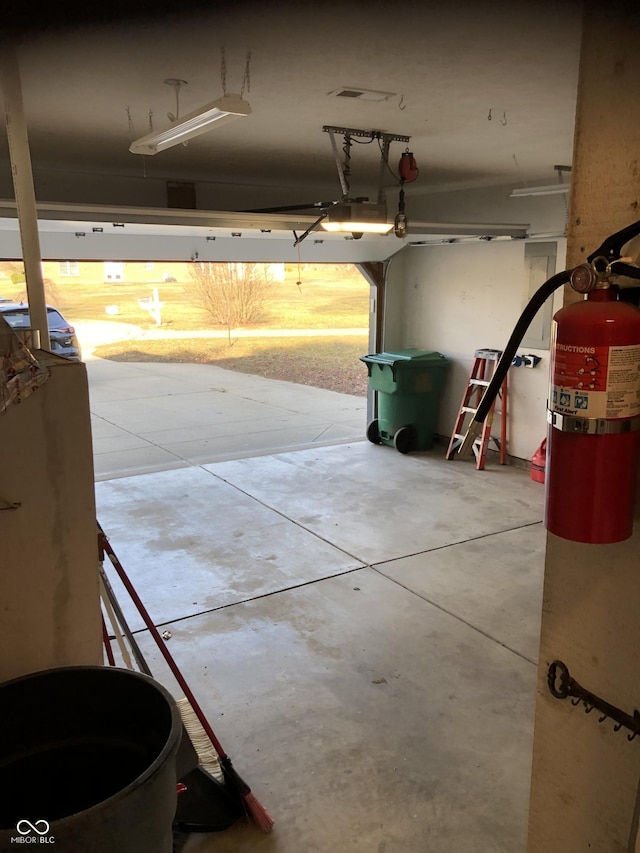 view of garage