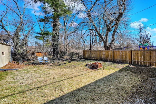 view of yard with fence