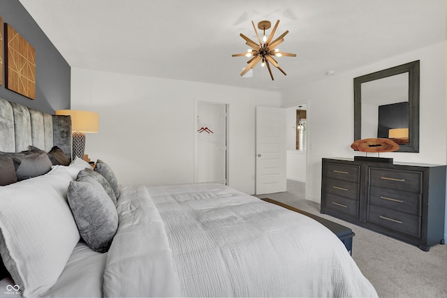 bedroom with light colored carpet and ceiling fan