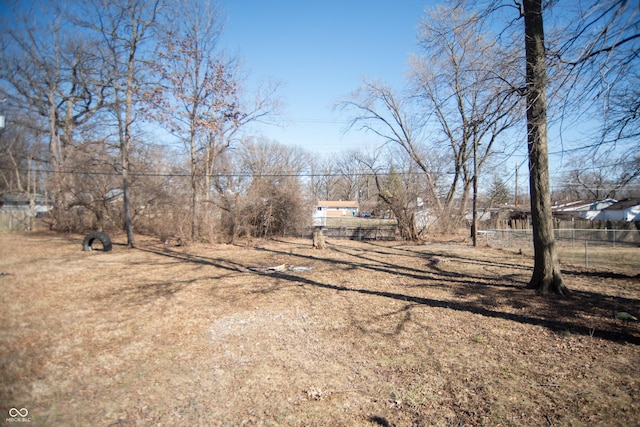 view of yard with fence