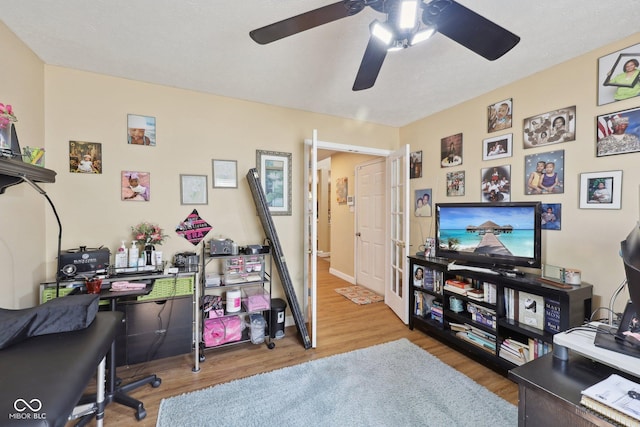 office with wood finished floors