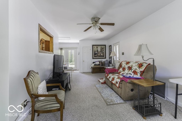 6204 S Madison Ave, Indianapolis, IN 46227 - carpeted living room with ceiling fan and baseboards