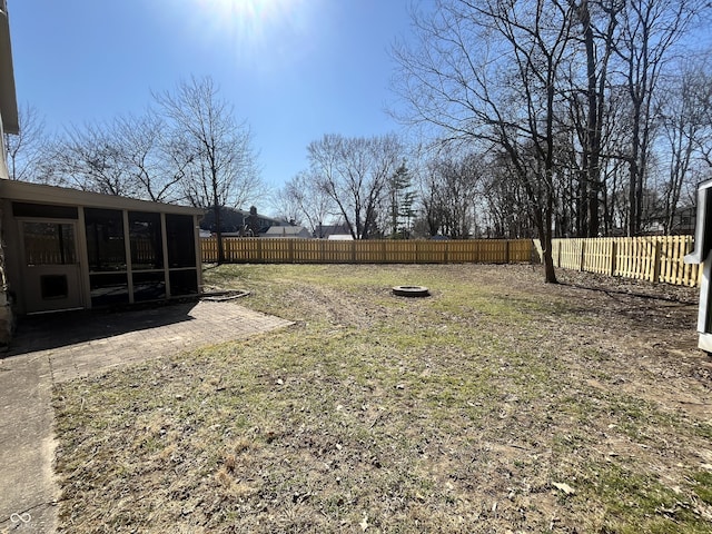 view of yard featuring a fenced backyard