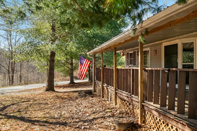 view of yard featuring a porch