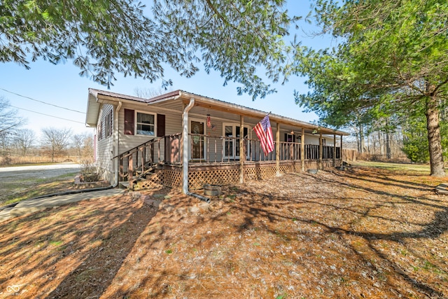 view of front of home featuring covered porch