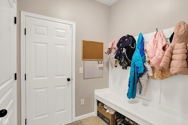 mudroom with baseboards