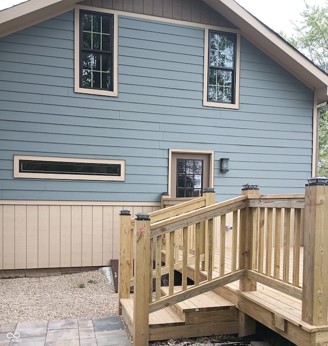 5603 S Randolph St, Indianapolis, IN 46227 - rear view of house featuring a wooden deck