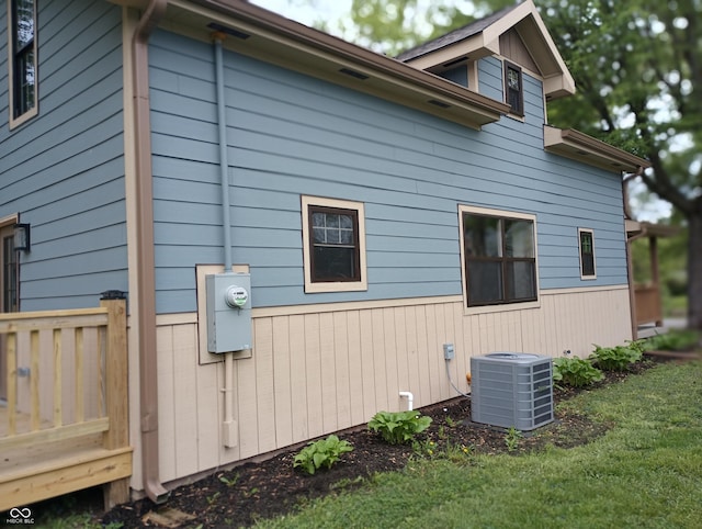 5603 S Randolph St, Indianapolis, IN 46227 - view of home's exterior with central AC unit and a lawn