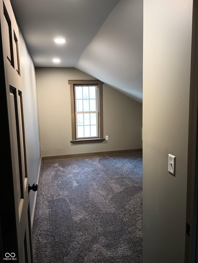 5603 S Randolph St, Indianapolis, IN 46227 - bonus room with vaulted ceiling, carpet floors, and baseboards