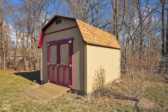 view of shed