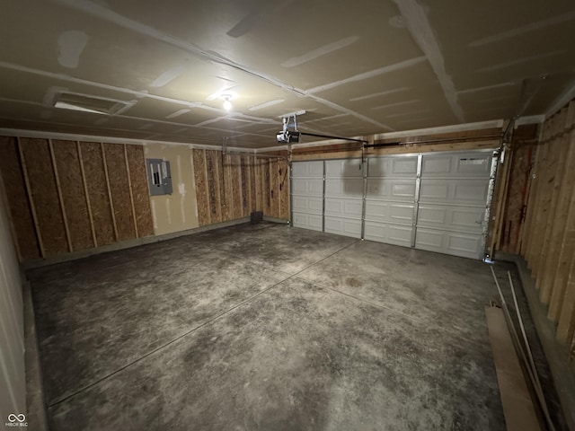 garage with electric panel