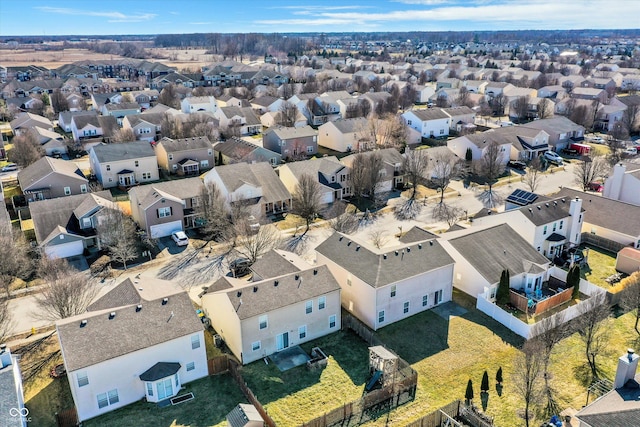 aerial view with a residential view