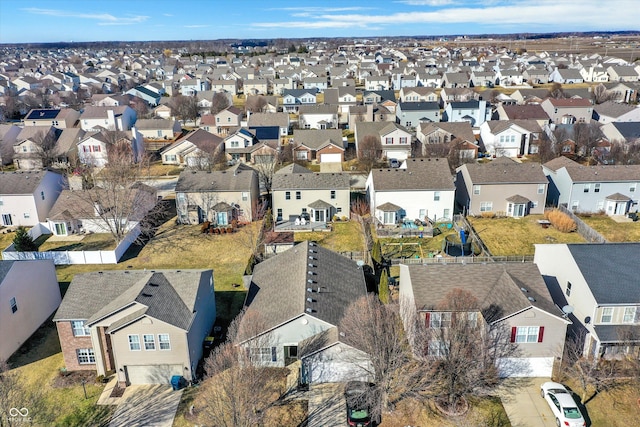 bird's eye view featuring a residential view