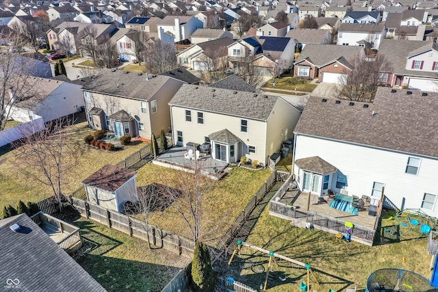 aerial view featuring a residential view