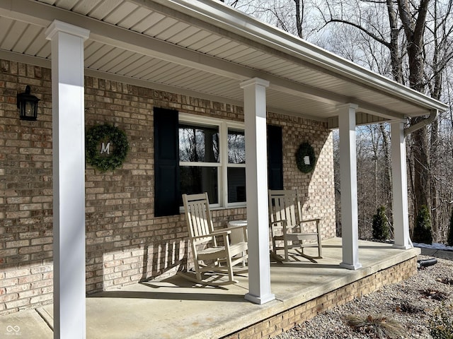 view of patio featuring covered porch