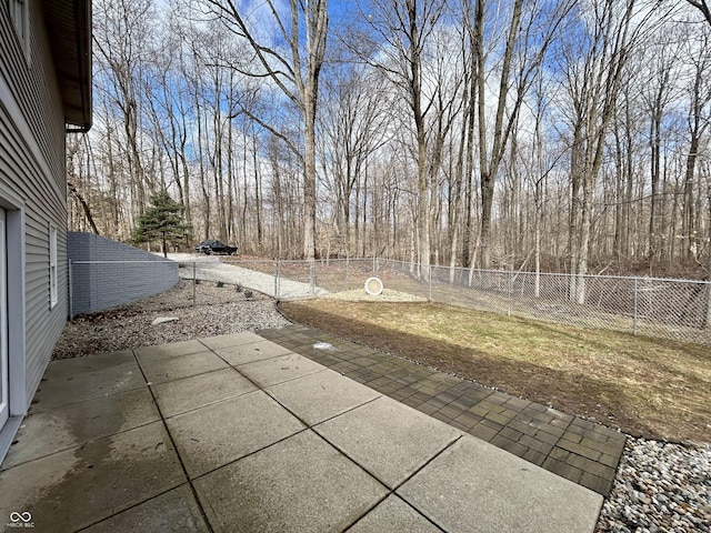 view of patio featuring a fenced backyard