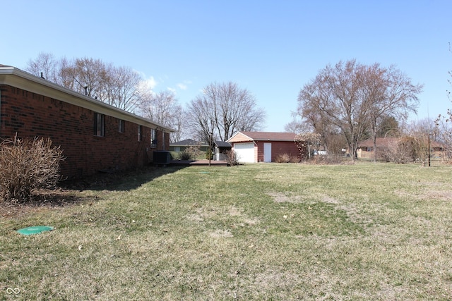 view of yard with an outbuilding and cooling unit