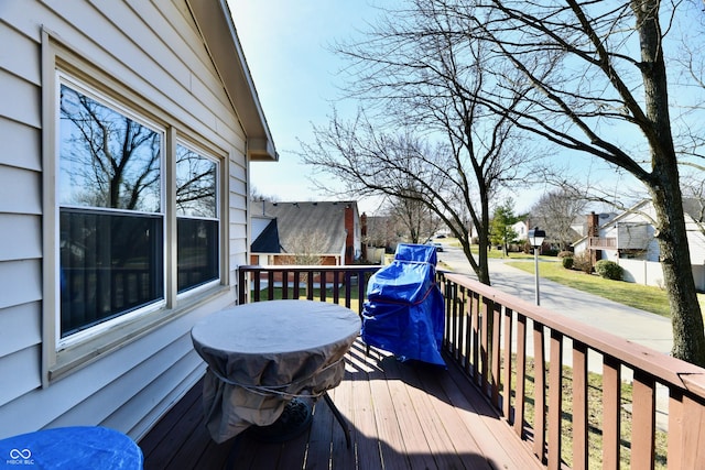 deck featuring a residential view