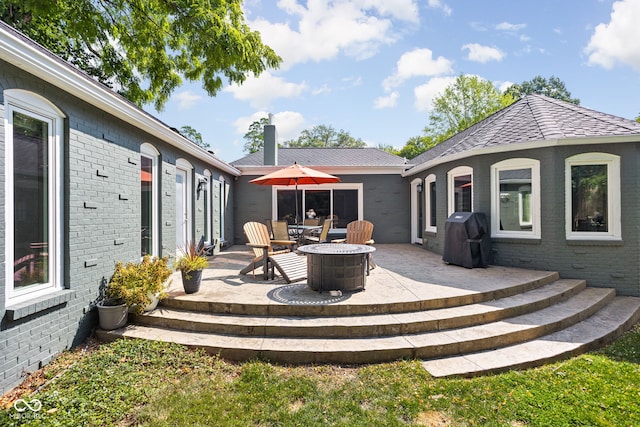 view of patio / terrace with a grill