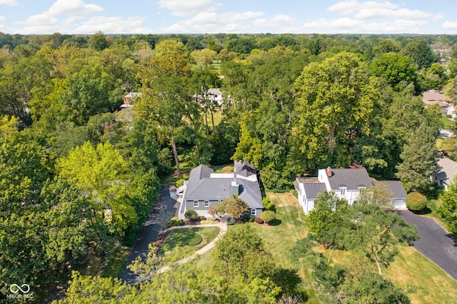 bird's eye view with a forest view