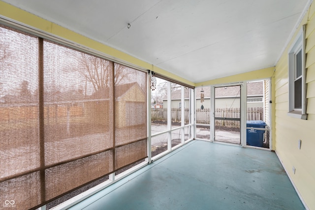 view of unfurnished sunroom