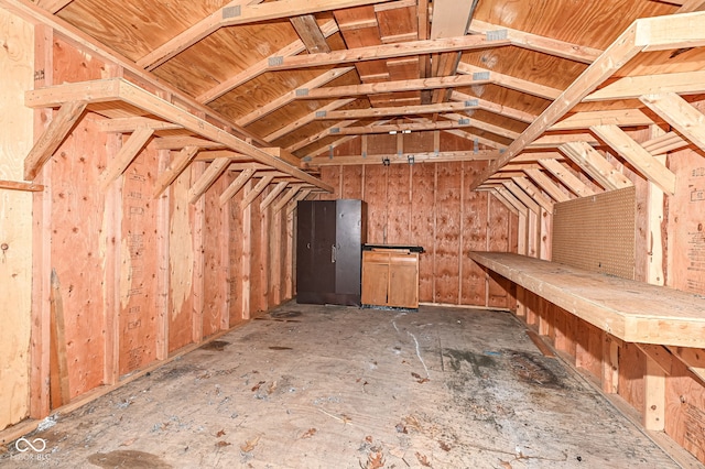 view of unfinished attic