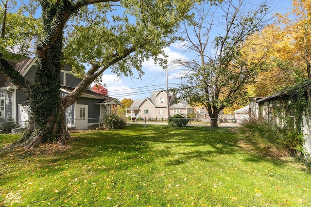 view of yard featuring fence