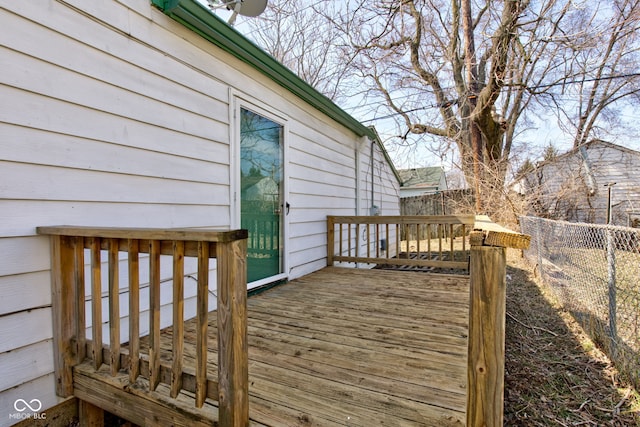 deck featuring a fenced backyard