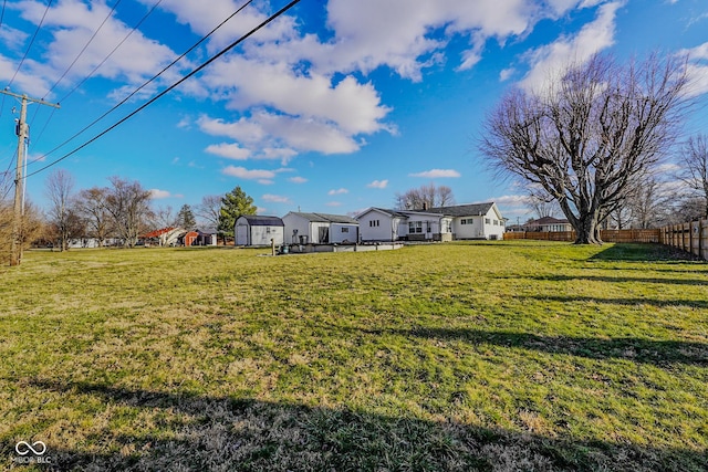 view of yard featuring fence