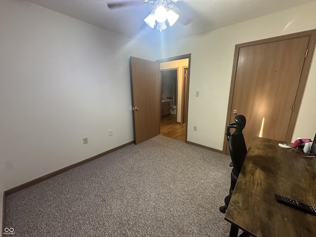 8 Gladiator Dr, Waynetown, IN 47990 - carpeted home office featuring baseboards and a ceiling fan