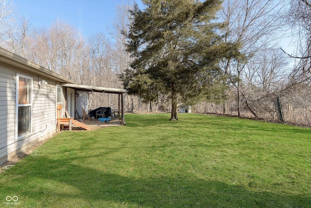 view of yard featuring a patio