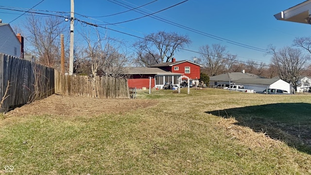 view of yard with fence