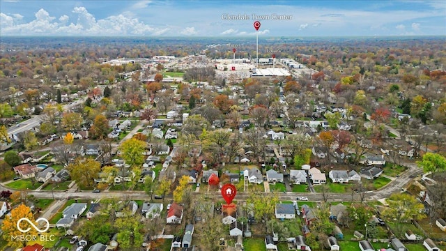 aerial view with a residential view