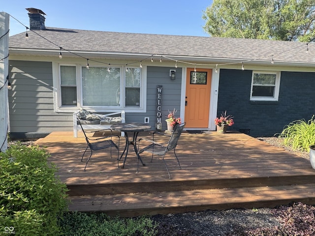 15415 E 146th St, Noblesville, IN 46060 - wooden deck with outdoor dining area