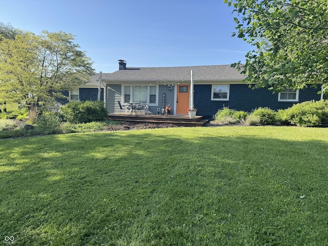 15415 E 146th St, Noblesville, IN 46060 - ranch-style home featuring a front lawn and a chimney
