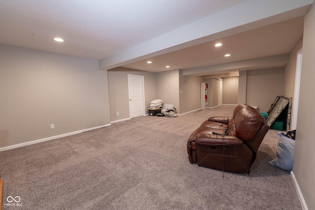 interior space with recessed lighting and baseboards